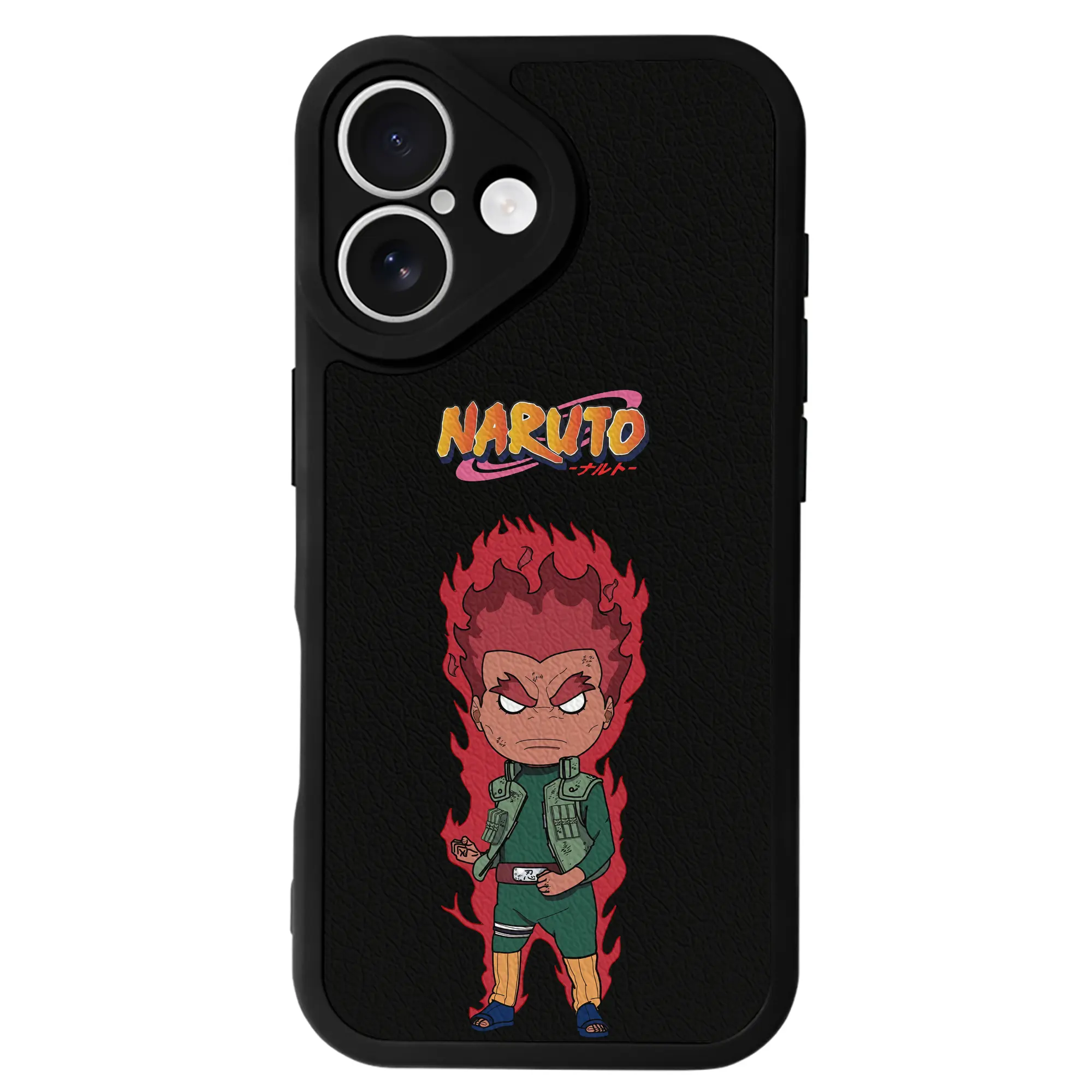 ナルト グッズ マイト・ガイ - IPhone 16シリーズ対応 ・ シリコンスマホケース ・ レザー調 ・ 高精度フィット ・ 耐衝撃 ・ ワイヤレス充電対応 ・ 精密カット